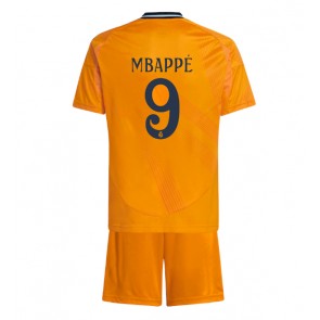 Real Madrid Kylian Mbappe #9 Dětské Venkovní dres komplet 2024-25 Krátký Rukáv (+ trenýrky)